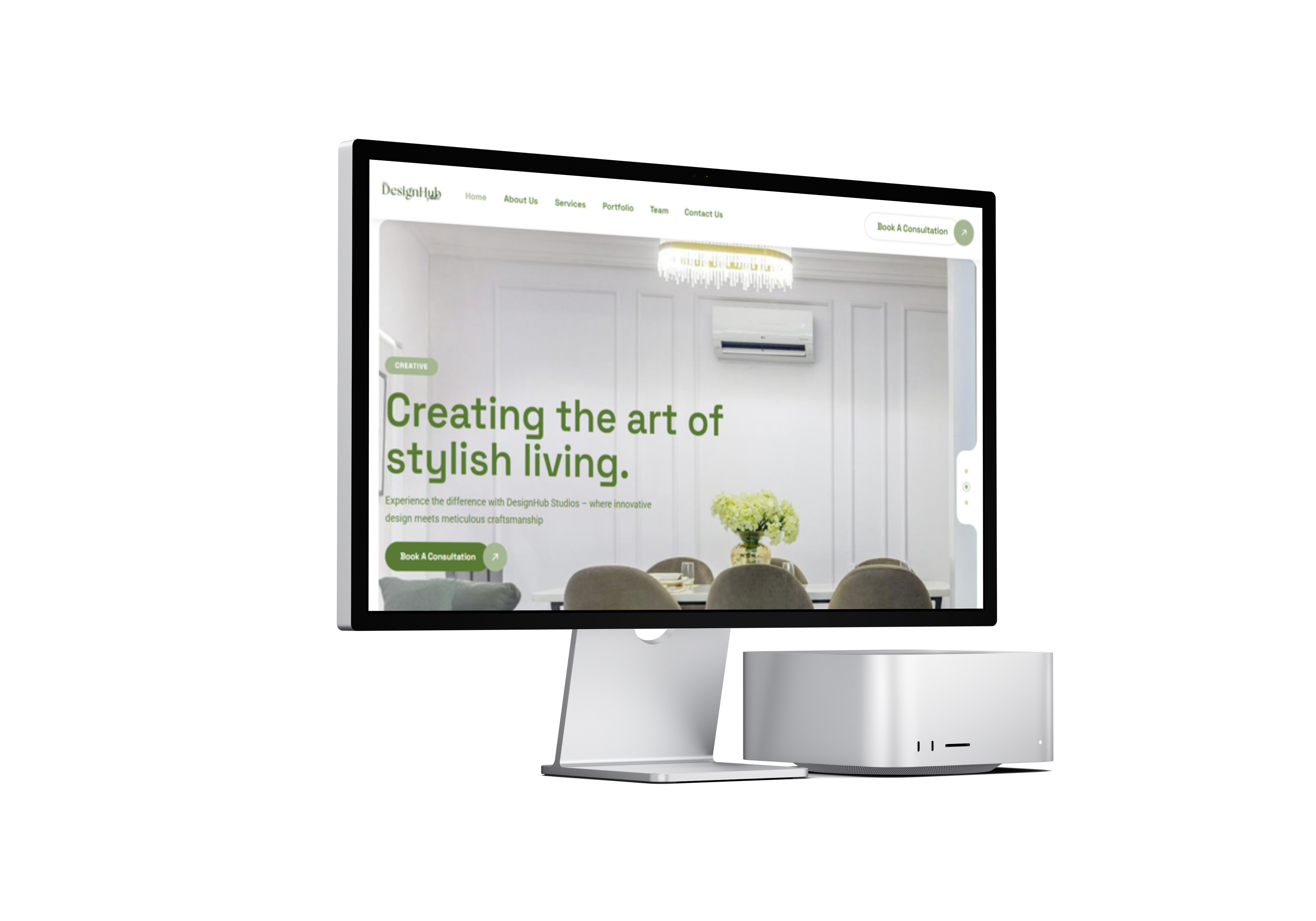 DesignHub Studio website mockup